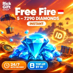[AUTO 24/7] Free Fire 5–7290 Diamonds, BP Card | Indonesia