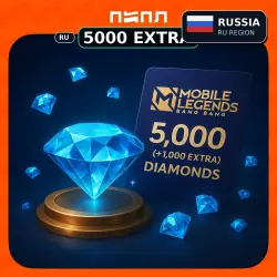 Mobile Legends 5,000 (+1,000 Extra) Diamonds - Россия, лот №208287