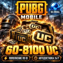 PUBG MOBILE | GLOBAL | UC ПО PLAYER ID | АВТО 24/7, лот №210159