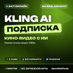 24/7 | Kling AI | Payment to your account | 1 MONTH | Any region