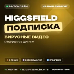 24/7 | Higgsfield | Payment to your account | 1 MONTH | Any region