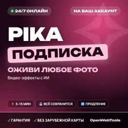 24/7 | Pika | Payment to your account | 1 MONTH | Any region