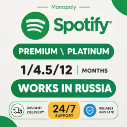 AUTO | 1/4.5/12m SPOTIFY PREMIUM \ PLATINUM WORKS IN RUSSIA