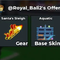 Aqua base skin + Santa sleigh fly gears (Base Skin) — Roblox, лот №218013