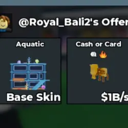 Aquatic base skin + Cash or Card Gold 1B s (Base Skin) — Roblox, лот №218021