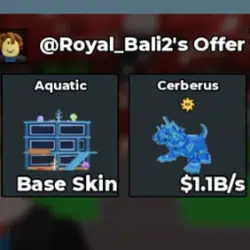 Aquatic Base Skin + Cerberus 1.1B s Diamond (Base Skin) — Roblox, лот №218022