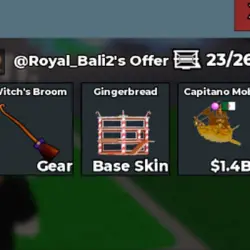 Base Skin Gingerbread + Witch Broom + Capitano Moby 1B s Go… — Roblox, лот №218076