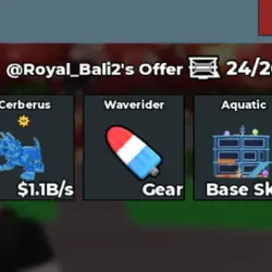 Cerberus 1.1B s Diamond+ Waverider + Aquatic Base skin (Bas… — Roblox, лот №218134