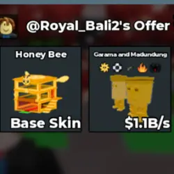 Garama 1.1B s + Honey Bee base skin (Base Skin) — Roblox, лот №218189