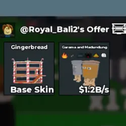 Garama 1.2B s + Base skin Gingerbread (Base Skin) — Roblox, лот №218190