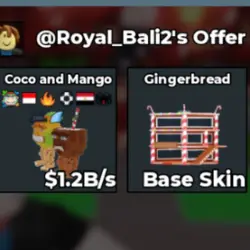 Gingerbread Base Skin + Coco and Mango 1.2B s (Base Skin) — Roblox, лот №218217