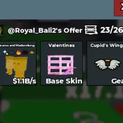 Valentine Base Skin + Fly gear Cupid Wings + Garama 1B s (B… — Roblox, лот №218228