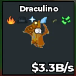 #Y Gold Draculino 3.3B s (Секретный персонаж) — Roblox, лот №218783