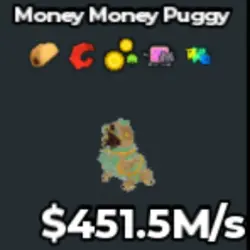 #Y Money Money Puggy With Lucky Trait Rare 451.5M s (Секрет… — Roblox, лот №218794