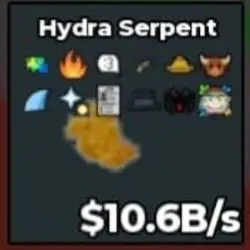 10.6B Gold Hydra Serpent 12 Crazy Trait Kori (Секретный пер… — Roblox, лот №218965