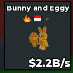 2.2b s Gold Bunny and Eggy (Секретный персонаж) — Roblox, лот №219128