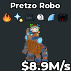 8.9M s Pretzo Robo Crazy Brianrot (Brainrot God персонаж) — Roblox, лот №219471