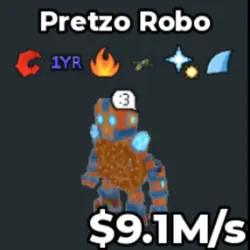9.1M s Pretzo Robo Crazy Brianrot (Brainrot God персонаж) — Roblox, лот №219439
