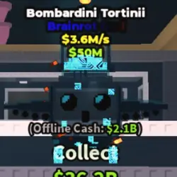 Bombardini Tortinii 3.6M s Cyber (Brainrot God персонаж) — Roblox, лот №221118