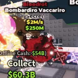 Bombardiro Vaccariro Bloodrot 2 m s (Секретный персонаж) — Roblox, лот №221178