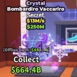 Bombardiro Vaccariro Crystal (Секретный персонаж) — Roblox, лот №221179