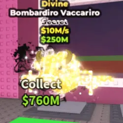 Bombardiro Vaccariro Divine Very RARE (Секретный персонаж) — Roblox, лот №221181