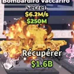 Bombardiro Vaccariro Gold Secret 6.2M 1 Mutation (Секретный… — Roblox, лот №221182