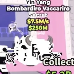 Bombardiro Vaccariro YING YANG 7.5M s (Секретный персонаж) — Roblox, лот №221188