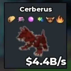 BS11569 Cerberus (Bull Trait) 4.4B s (Секретный персонаж) — Roblox, лот №221461
