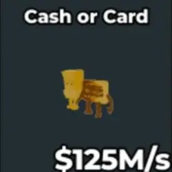 BS12396 Cash or Card Gold 125M s (Секретный персонаж) — Roblox, лот №221599