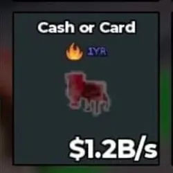 BS8258 Affordable 1.2B Bloodrot Cash or Card 1 Year Trait (… — Roblox, лот №221937