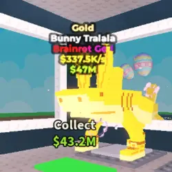 Bunny Tralala Gold 337,5K s - God Gold (Brainrot God персон… — Roblox, лот №222296