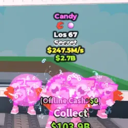 Candy Los 67 - .5M s - Secret - Crab - Bubblegum 6M (Секрет… — Roblox, лот №222956