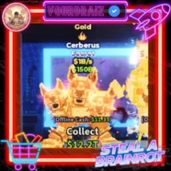 Cerberus Gold 1B s with Fire Trait (Секретный персонаж) — Roblox, лот №223954