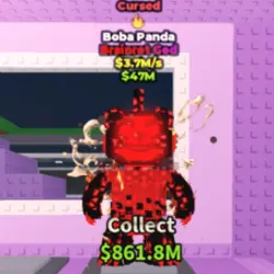 Cursed Boba Panda 3.7 M s (FIRE TRAIT) (Brainrot God персон… — Roblox, лот №225238