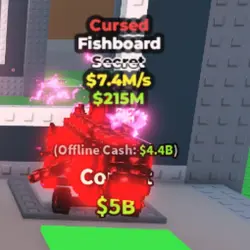 Cursed Fishboard - 7.4M s - Secret (Секретный персонаж) — Roblox, лот №225354