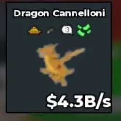 DEV356# Dragon Cannelloni 4.3B s (Секретный персонаж) — Roblox, лот №225881