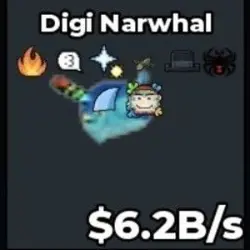 Digi Narwhal - [$6.2B s] - 8 Traits(clean) (Секретный персо… — Roblox, лот №226757