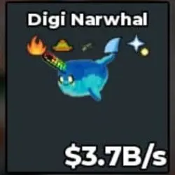 Digi narwhal 3.7B s 5 Trait Ahyar (Секретный персонаж) — Roblox, лот №226762