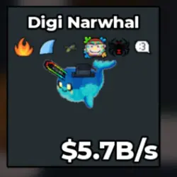 Digi Narwhal 5.7B s (Секретный персонаж) — Roblox, лот №226767