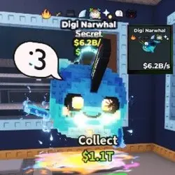 Digi Narwhal 6.2B s + 8 Traits (CLEAN NO TACO) (Секретный п… — Roblox, лот №226769