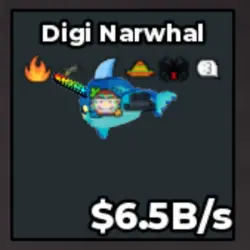 Digi Narwhal 6.5B s (Секретный персонаж) — Roblox, лот №226771