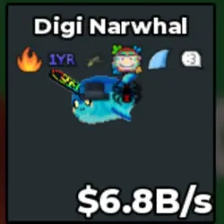 Digi Narwhal 6.8B s (Секретный персонаж) — Roblox, лот №226773
