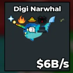 Digi Narwhal 6B s (Секретный персонаж) — Roblox, лот №226775