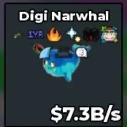 Digi Narwhal 7.3B S 1Years Traits and Clean Wann (Секретный… — Roblox, лот №226776