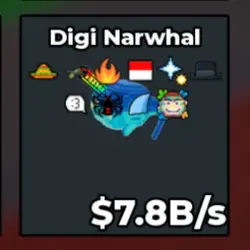 Digi Narwhal 7.8B s (Секретный персонаж) — Roblox, лот №226780