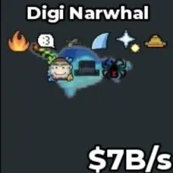 Digi Narwhal 7B s #RIZ7 (Секретный персонаж) — Roblox, лот №226782