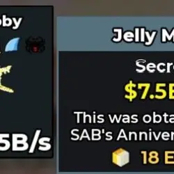 Divine Jelly Moby 7.5B s 18 Exist only Jemal (Секретный пер… — Roblox, лот №226939