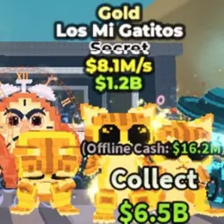 FAAAAAST Gold Los Mi Gatitos 8.1M s #211 (Секретный персона… — Roblox, лот №228243