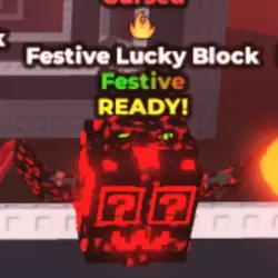 Festive Lucky Block - Cursed - Fire (Festive персонаж) — Roblox, лот №228262